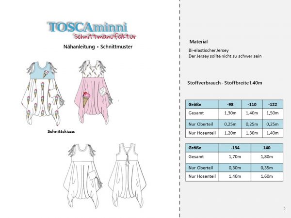 Schnittmuster für Jumpsuit Patty Material | TOSCAminni