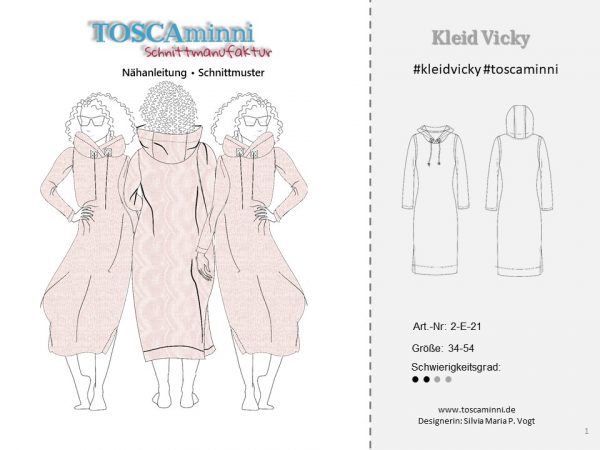 Schnittmuster für Kleid Vicky Cover | TOSCAminni
