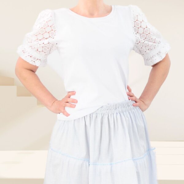 Schnittmuster Shirt Louna Gr. 34-54  | romantische Puffärmel – Bild 4
