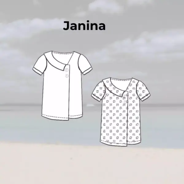 Schnittmuster Sommerbluse Janina Gr. 34-54 mit Kragen – Bild 6