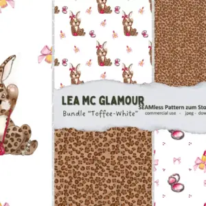 Stoffdesign: Hase im Leoprint "White-Toffee"| Stoffdruck