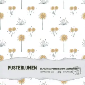 Semless pattern: Pusteblumen - Löwenzahn | Digitaler Stoffdruck