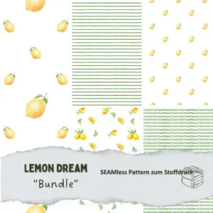 Stoffdesign: Lemon Dream| Digitaler Stoffdruck Bundle