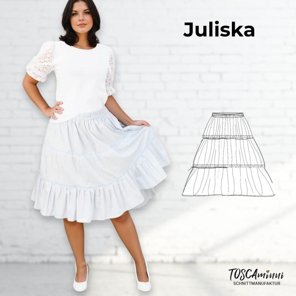 Schnittmuster Stufenrock kostenlos - Nähanleitung Juliska