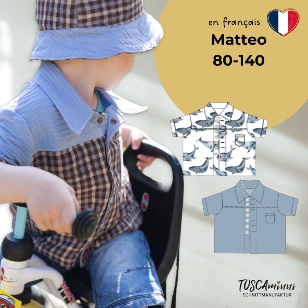 Patron couture chemise pour enfant avec empiècement