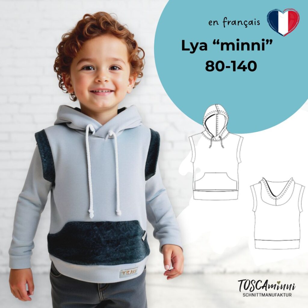 Patron couture sweat pour enfant sans manches