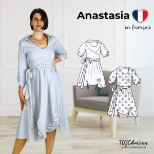 Patron couture robe a-ligne avec haut enveloppant pour femme