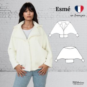 Patron couture veste avec col revers et manches chauve souris