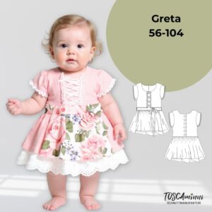 Schnittmuster Dirndl Greta Gr. 56-104 für Babies