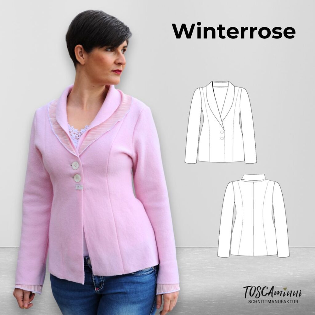 Schnittmuster Blazer Winterrose Gr. 34-54 mit Schalkagen