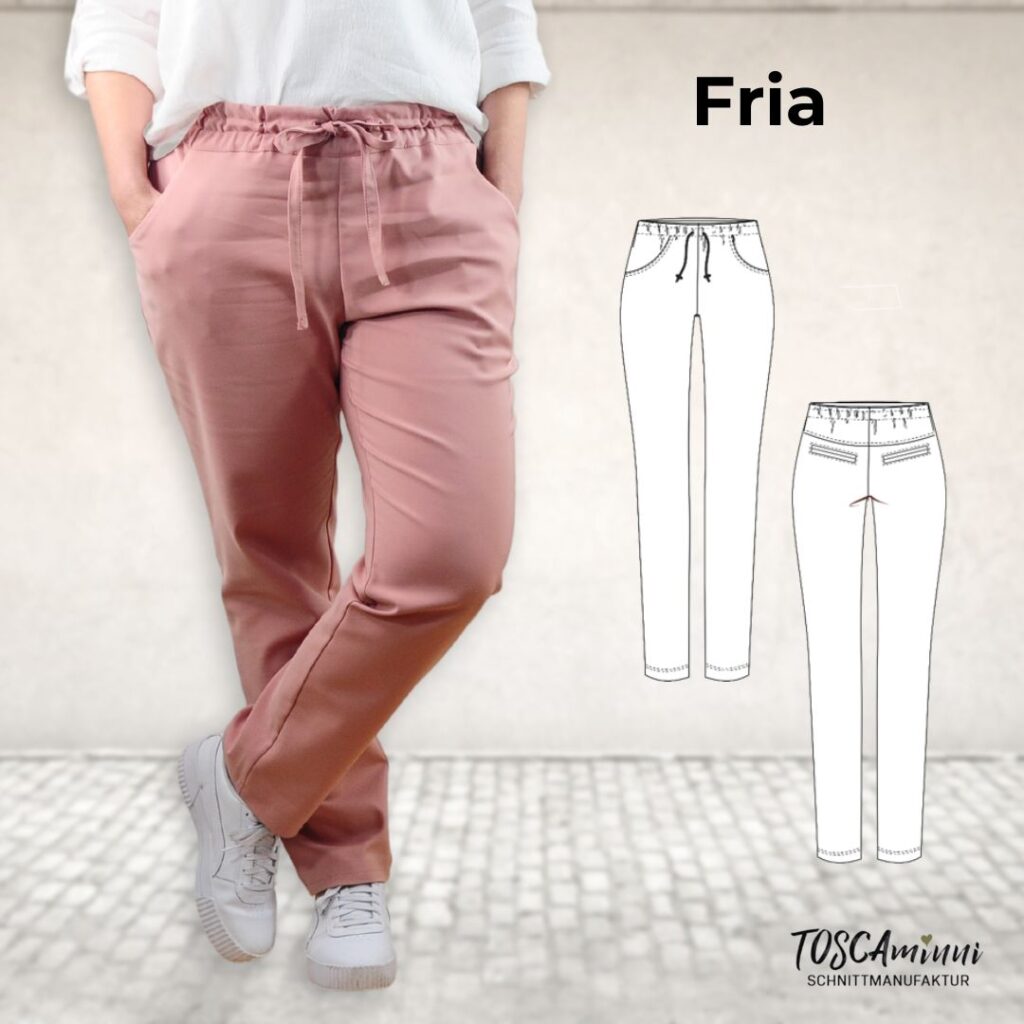Schnittmuster Chinohose Fria Gr. 34-54 mit Paspeltasche