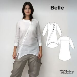 Schnittmuster Longbluse Belle Gr. 34-46 - asymmetrisch