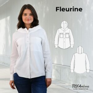 Schnittmuster Bluse Fleurine Gr. 34-54 mit Kapuze