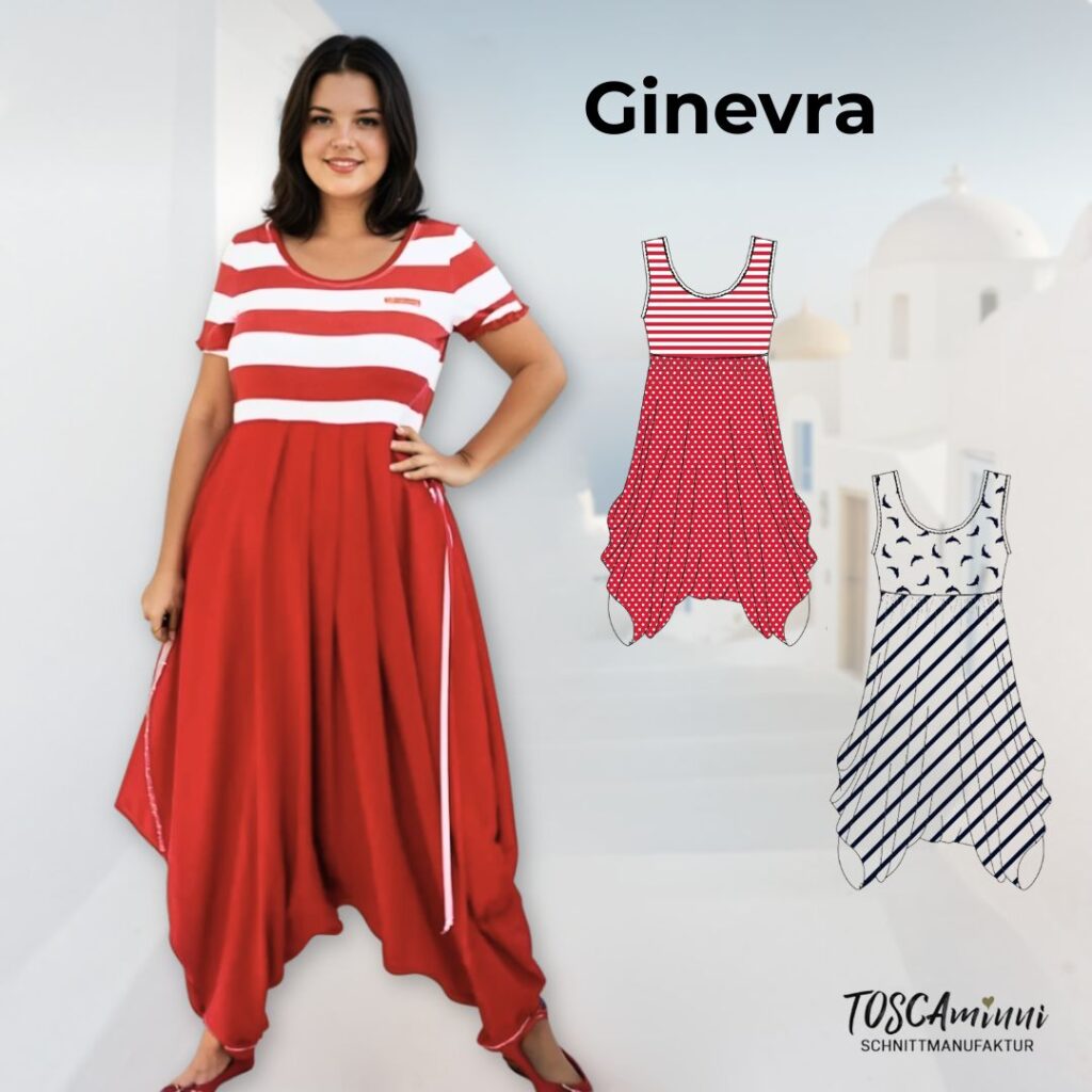 Schnittmuster Jumpsuit Ginevra Gr. 34-54 | kurzarm, 3/4-Arm