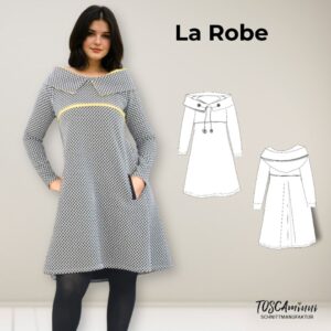 Schnittmuster Damenkleid la Robe Gr. 34-54 A-Linie + Kapuze
