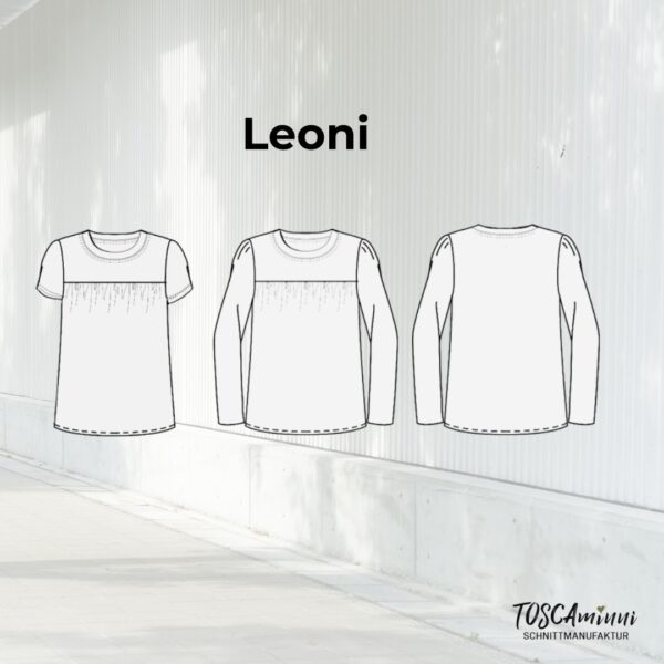 Schnittmuster T-Shirt Leoni Gr. 34-54 - mit Passe und Raffung – Bild 7