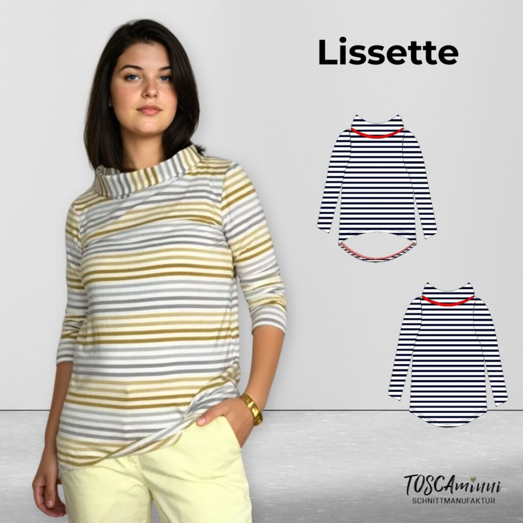 Schnittmuster Longshirt Lisette Gr. 34-46 - mit Stehkragen