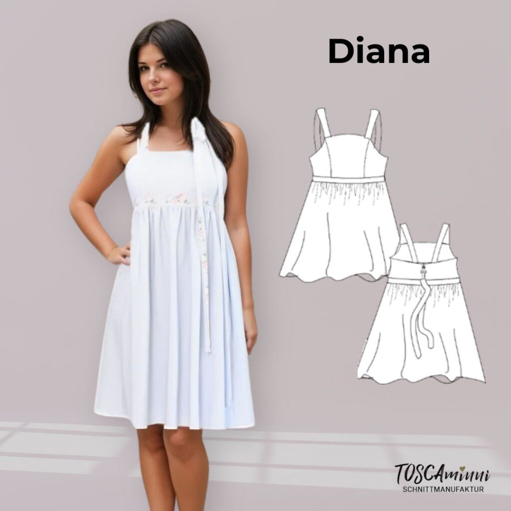 Schnittmuster Neckholderkleid Diana Gr. 34-46 | romantisch