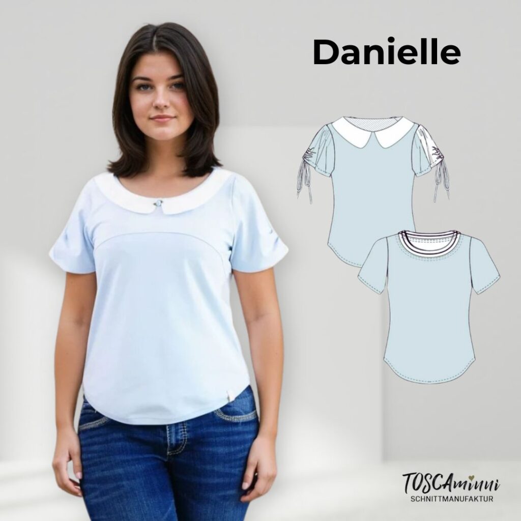 Schnittmuster Shirt Danielle Gr. 34-54 mit Bubikragen