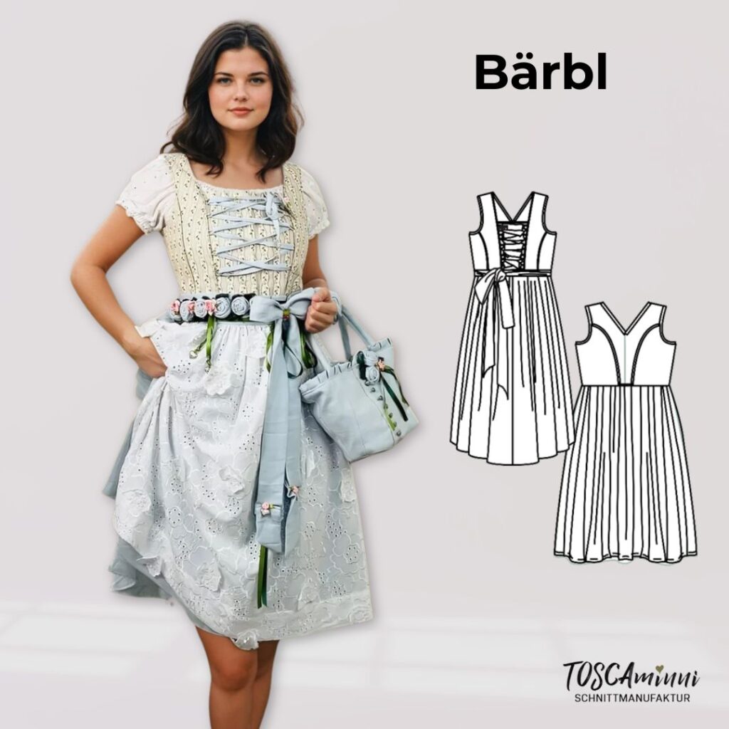 Schnittmuster Dirndl Bärbl Gr. 34-54 mit Wiener Naht