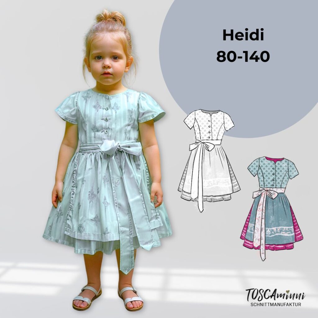 Schnittmuster Kinderdirndl Heidi Gr. 80-140