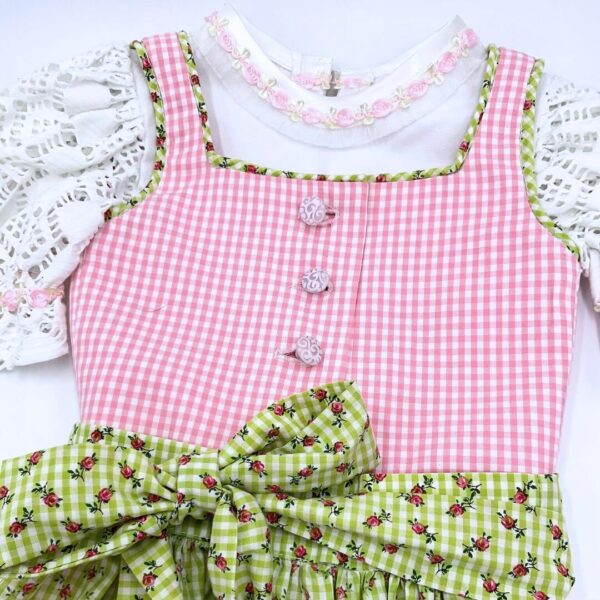 Detail des Mieders: Dirndl mit Wiener Naht nach Schnittmuster Kinderdirndl Resli, TOSCAminni