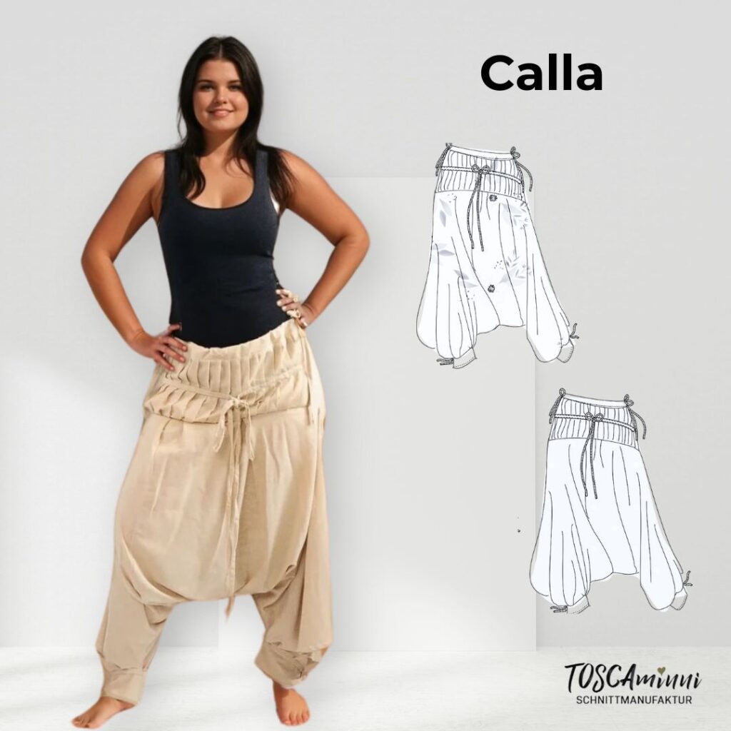 Schnittmuster Sarouelhose Calla Gr. 36-46 mit Falten