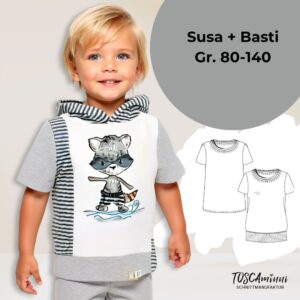 Schnittmuster Kindershirt Susa+Basti Gr. 80-140