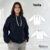 Schnittmuster Hoodie Yella – Damen Oversize Kapuzenpullover nähen Gr. 34–54 | Designer TOSCAminni-Schnittmanufaktur