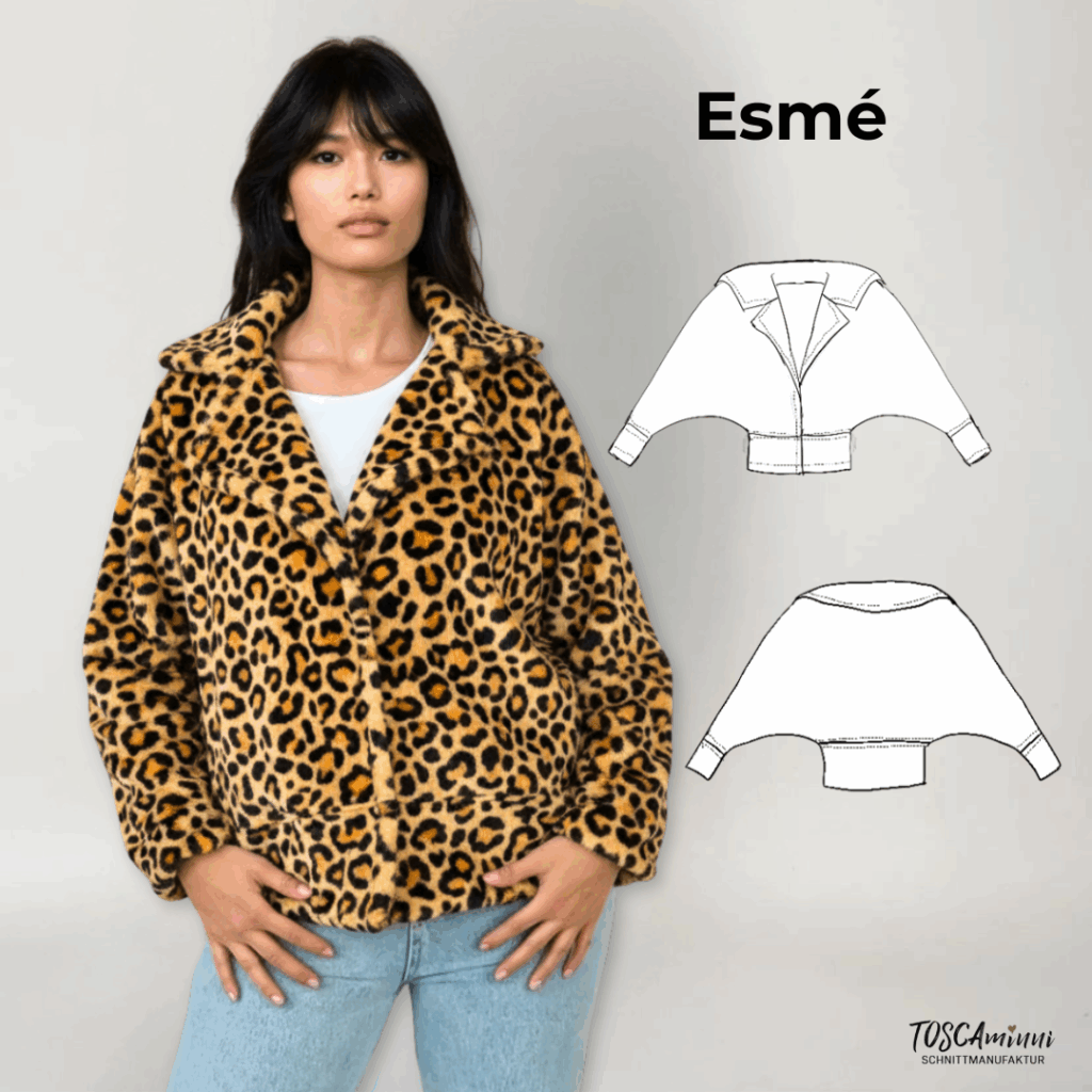 Damenjacke Esmé | Schnittmuster Jacke mit Fledermausärmel Gr. 34-54