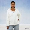 Damen-Sweatjacke mit Kapuze aus weißem Fleece – gemütliches Schnittmuster Sweatjacke für Anfänger | TOSCAminni