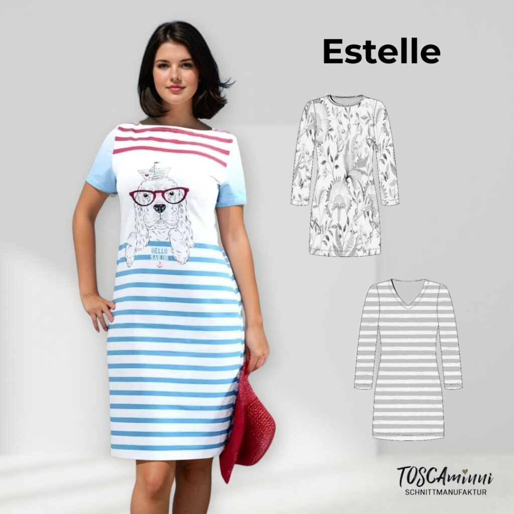 Schnittmuster Jerseykleid Estelle Gr. 34-46 | einfach
