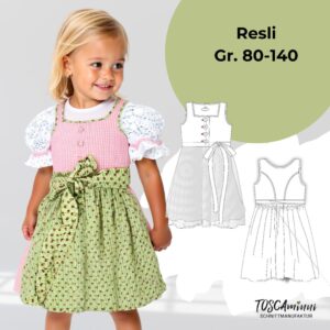 Schnittmuster Kinderdirndl Resli - mit Wiener Naht Gr. 80-140
