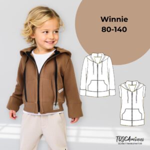 Schnittmuster Sweatjacke Winnie Gr. 80-158, ärmellos, langarm