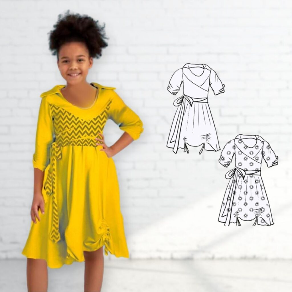 Schnittmuster Jerseykleid Anastasia Gr. 80-140 | Kinderkleid