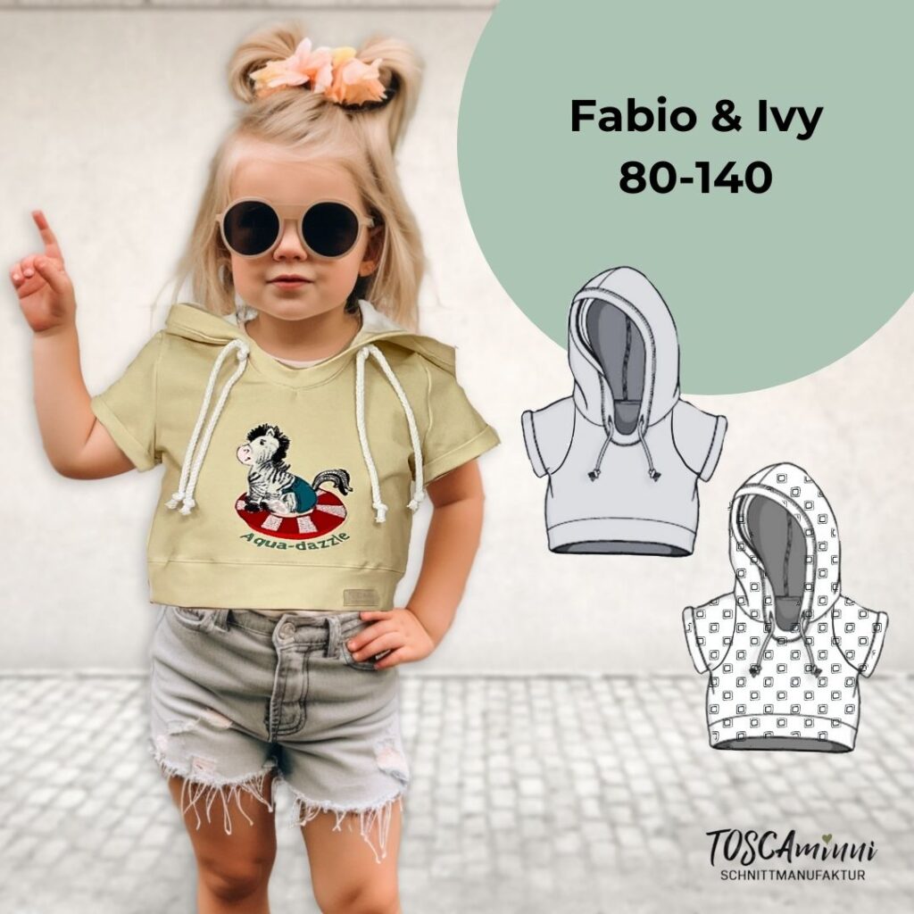 Schnittmuster Kinder T-Shirt Fabio+Ivy Gr. 80-140