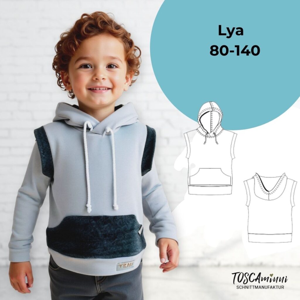 Schnittmuster Hoodie Lya - ärmellos | langarm - Gr. 80-158
