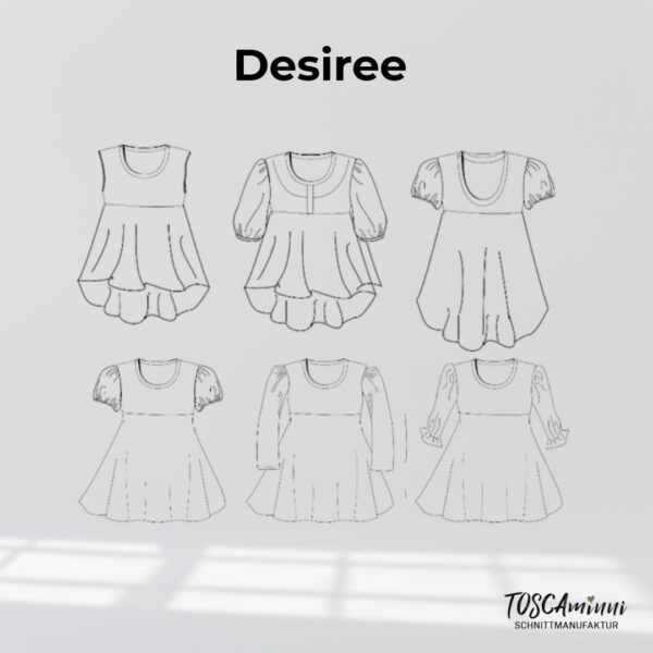 Schnittmuster Kinderkleid Desiree Gr. 80-140 - Puffärmel + Vokuhila-Rock – Bild 9