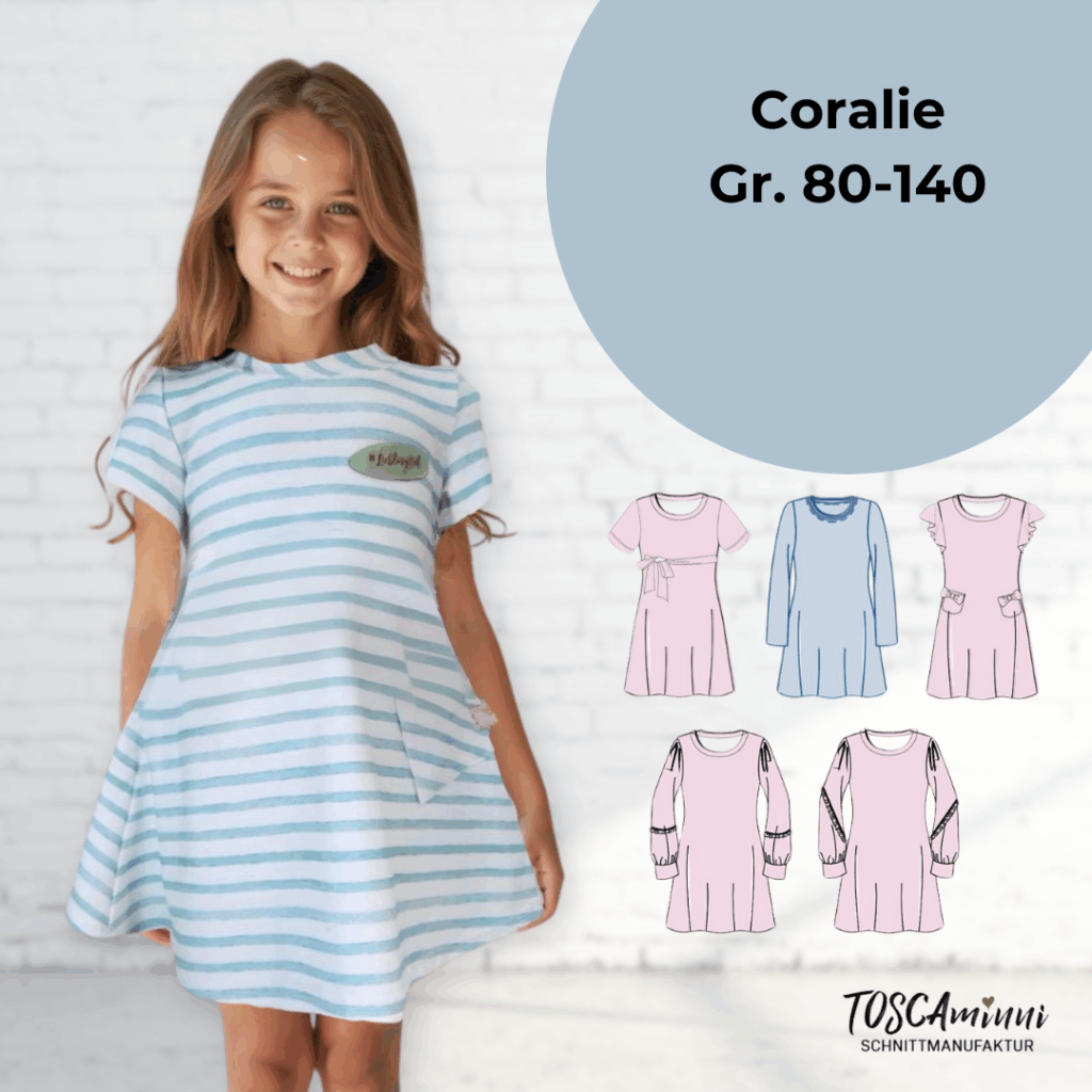 Schnittmuster Kinderkleid Coralie Gr. 80-140