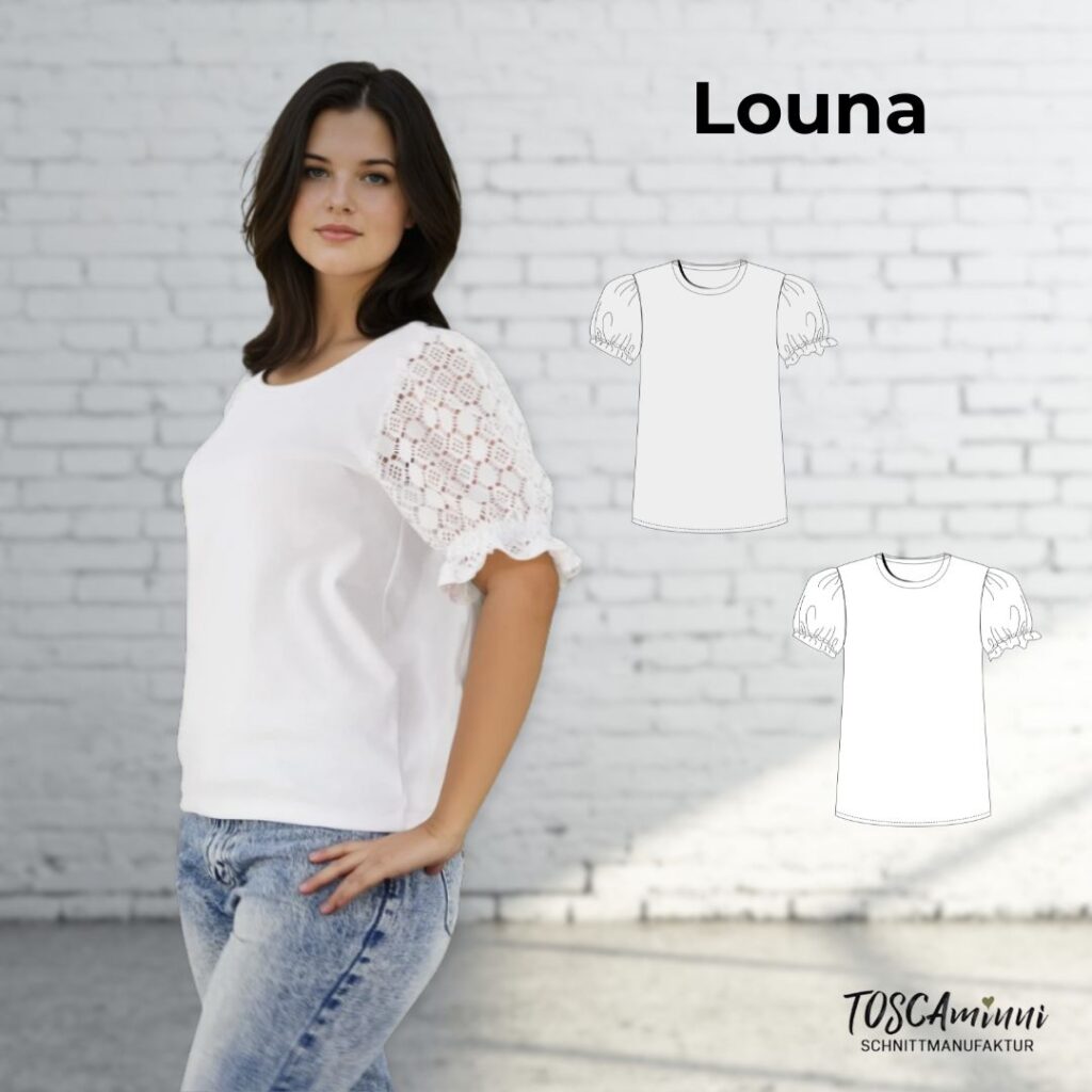 Schnittmuster Shirt Louna Gr. 34-54  | romantische Puffärmel