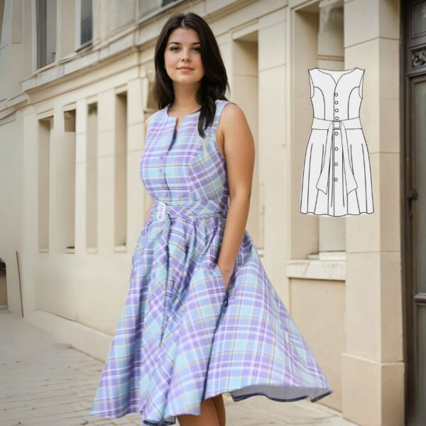Schnittmuster Sommerkleid mit Knopfleiste Monika Gr. 34-54 – Bild 2