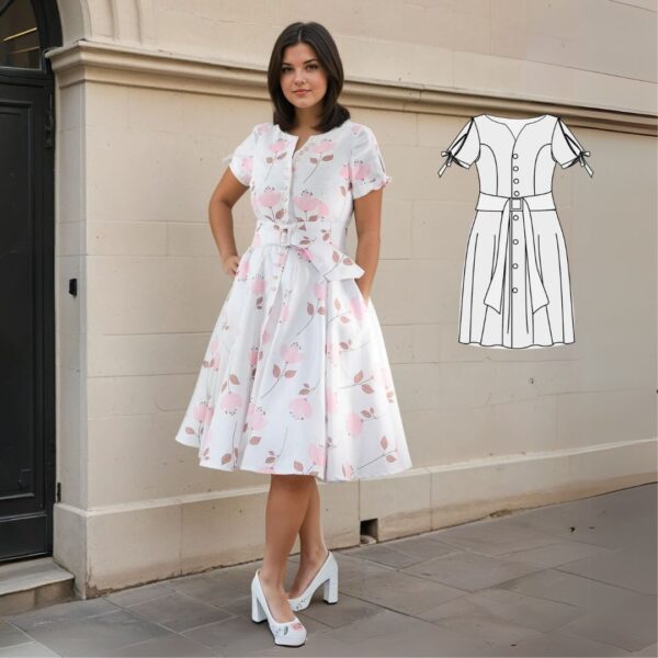 Schnittmuster Sommerkleid mit Knopfleiste Monika Gr. 34-54 – Bild 8