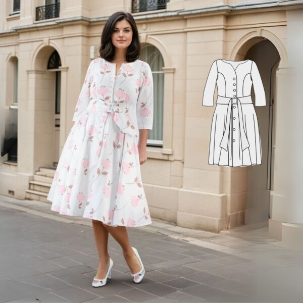 Schnittmuster Sommerkleid mit Knopfleiste Monika Gr. 34-54 – Bild 6