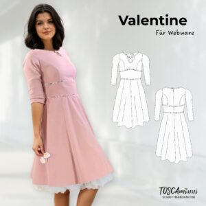 Schnittmuster Retro Kleid Valentine Gr. 34-46 für Webware