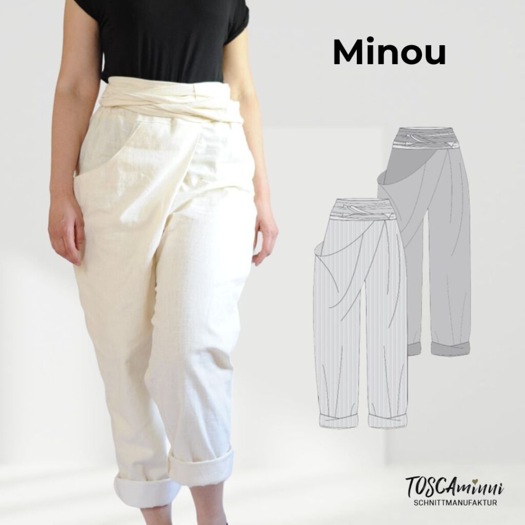 Schnittmuster Leinenhose Minou Gr. 34-46 | Wickeloptik