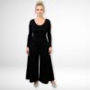 Jumpsuit Amalfi in Schwarz – elegantes Palazzo-Jumpsuit Schnittmuster von TOSCAminni für Damen Größen 34–54