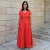 Damen Overall Amalfi in Rot – luftiges Jumpsuit Schnittmuster mit Bindeband für Alltag und Sommer