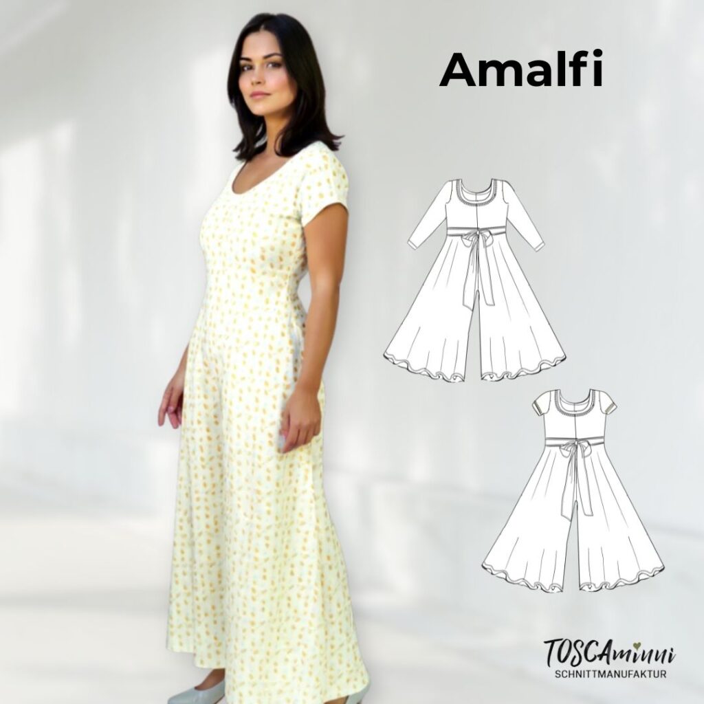 Schnittmuster Jumpsuit Amalfi – eleganter Palazzo-Overall für Damen in den Größen 34–54 zum Selbernähen