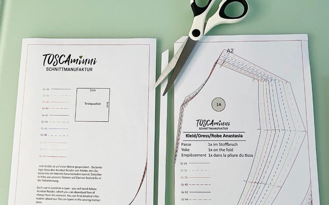 Tutorial: TOSCAminni Schnittmuster drucken und kleben  ️