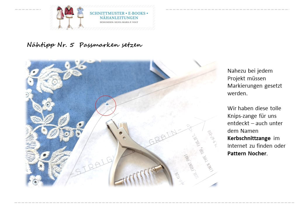 Kerbschnittzange zum Passmarken setzen